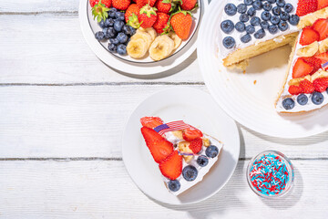  4th of July cake with flag and berries