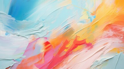 Closeup of abstract rough colorful colorful multicolored art painting texture with oil brushstroke