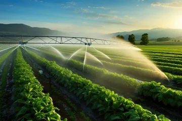 Foto op Aluminium Precision irrigation systems and agricultural practices contributing to the efficient use of water in agriculture. © Lubos Chlubny