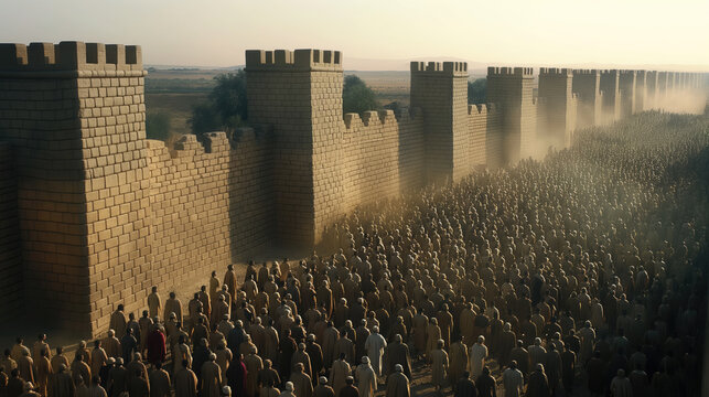 The Epic Battle of Jericho with the Israelites Marching, A Biblical Story of Faith and Triumph, Generative AI