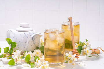Jasmine green plant flower iced tea