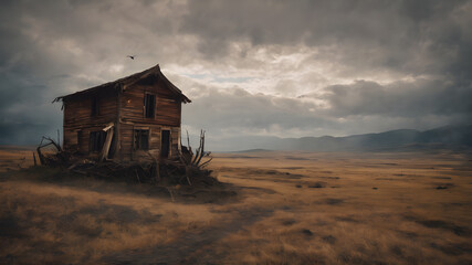 abandoned house in the desert
