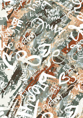 Scribbling mixed hand lettering wall watercolor colorful brush strokes