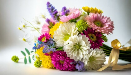 Kolorowy bukiet kwiatów na białym tle