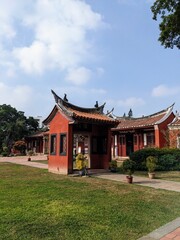 The ancient archway of the Confucius Temple in Tainan, Taiwan. Being the Premier Academy of Taiwan, the Confucian temple is a famous attraction of the Tainan City.