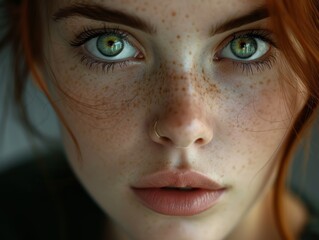 Cute Young Woman with Freckles