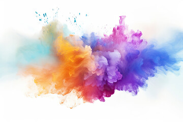 colorfull background of smoke, holy powder. mixed rainbow powder. concept of make-up, decorative cosmetics