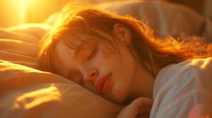 Young Woman Sleeping in Sunlight