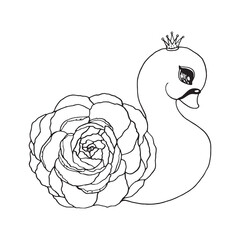 cute swan transparent flower queen elegant 