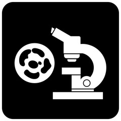 Pathology icon black and white flat vector illustration