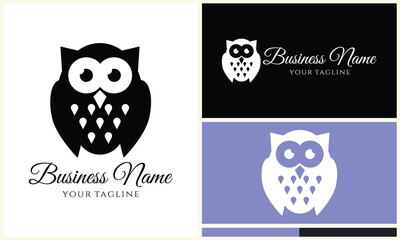 silhouette owl bird logo template