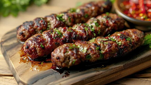 Crispy on the outside moist on the inside these Turkish kofte are a feast for the senses. The smoky aroma of the grill mingles with the fragrant es tempting taste buds with