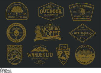 vintage americana badge logo series on eps 