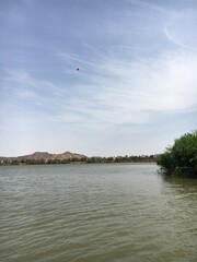The picturesque nature with the Nile River in northern Sudan
