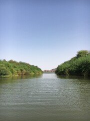 The picturesque nature with the Nile River in northern Sudan