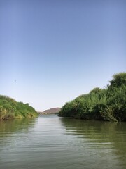 The picturesque nature with the Nile River in northern Sudan