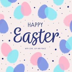 Colourful background with Easter eggs. Concept of a modern greeting card. Background design. Vector illustration