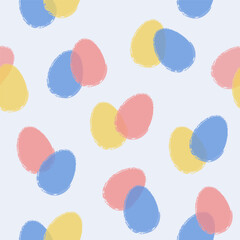 Design of a seamless pattern with colourful Easter eggs. Minimalist background. Vector illustration