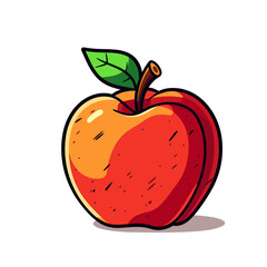 Vector red apple flat vector icon illustration