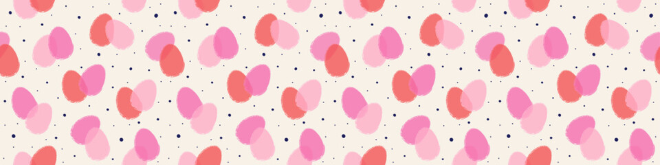Modern Easter pattern with colourful eggs. Banner design. Panoramic header. Vector illustration