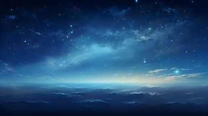 Night sky with clouds and stars.  illustration for your design.