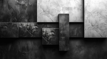 Abstract Black and White Textured Wall Art for Modern Home Decor