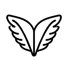 Wings Icon, symbolizing freedom, flight, and aspiration. wings icon, feathers icons, feather wings icon - obrazy, fototapety, plakaty