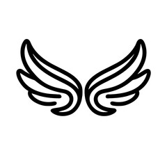 Wings Icon, symbolizing freedom, flight, and aspiration. wings icon, feathers icons, feather wings icon