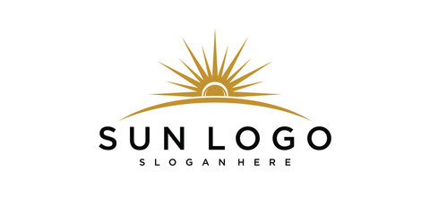 Sun logo design vector template Icon symbol Illustration