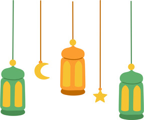 islamic lantern garland clipart