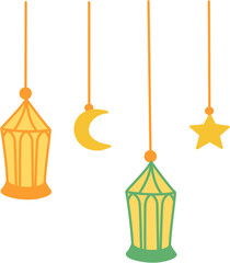 islamic lantern garland clipart