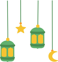 islamic lantern garland clipart