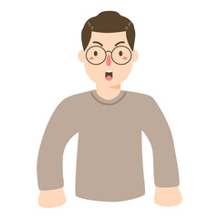 angry annoyed bearded adult man screams