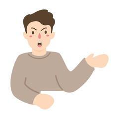 Angry Man Pointing at Something illustration
