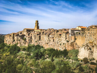 Fototapeta na wymiar medieval stone town in tuscany