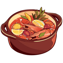 sea food in a pot