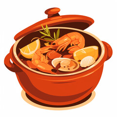 sea food in a pot