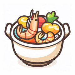 sea food in a pot