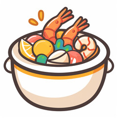 sea food in a pot