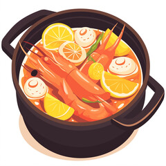 sea food in a pot