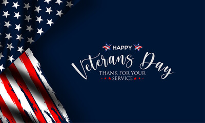 Happy Veterans Day United States of America background vector illustration , Honoring all who served