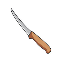 Boning knife icon in cartoon style isolated on white background. Cutlery symbol stock vector illustration.