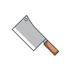 Meat cleaver flat icon on white background for web and mobile design
