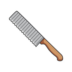 Serrated cutter icon in doodle style on a white background
