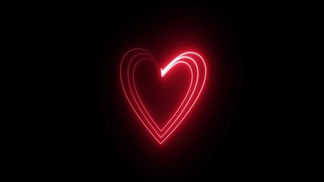 Abstract neon heartbeat technology animation.