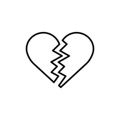 Heart break icon vector illustration. Heartbreak on isolated background. Broken heart concept.