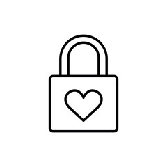 Heart lock icon vector illustration. Locked padlock on isolated background. Love lock sign concept.