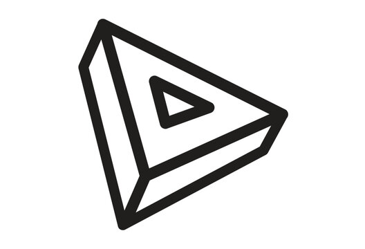 Triangle Line art. Editable Clip Art.