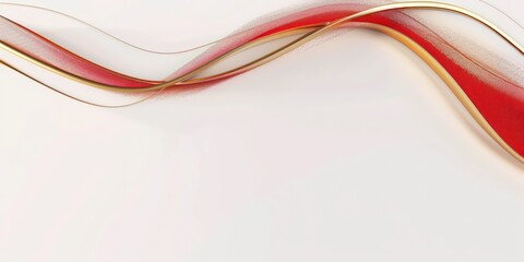 Simple red arc with gold lines.