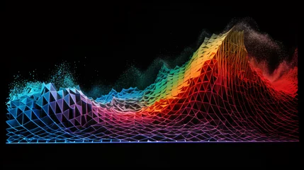 Foto op Plexiglas A colorful wave is shown on a graph © Natia